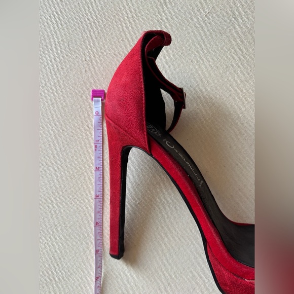 Jeffrey Campbell Red Stiletto Heels Ankle Strap - Picture 9 of 11